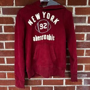 Abercrombie Red Hoodie New York 92 Graphic Y2K Vintage Large